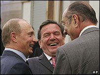Putin, Schröder, Chirac