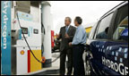 President Bush visits the first hydrogen fuelling station