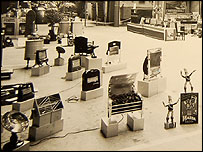 Electric fires on display, 1933