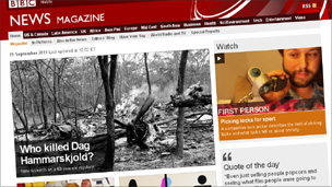 Screengrab of the international magazine