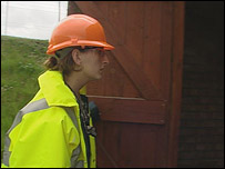 Aimee examining the carbon footprint at BayerCrop Science
