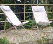 Deckcairs in Carol's garden