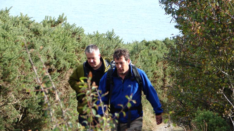 Derek and his guide on part of the walk