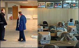 Pic: The newsroom before and after being furnished.