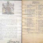 Image of the document, dated 8th June 1946, given to all school children, from King George VI, to celebrate victory in World War II