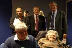 Image: Guests, from top left to right, include David Rubain, Barry Sheerman, John Bangs and at the forefront, Peter White sits next to Micheline Mason.