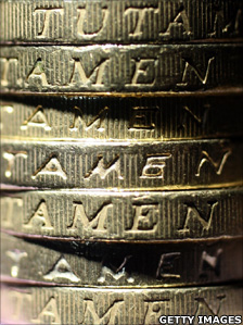 Stack of pound coins