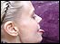 Woman licking a wall