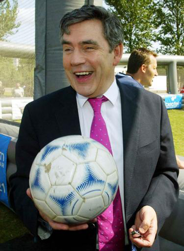Gordon Brown and a football