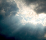 Light breaks through heavy cloud