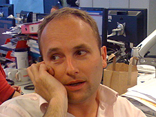 Tom Edwards talking on his mobile phone