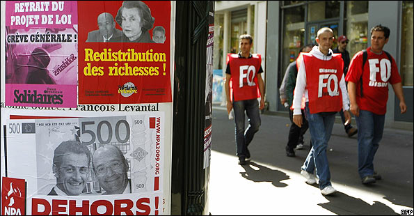 Trade union activists march in Paris on Day of Action, 7 Sep 10
