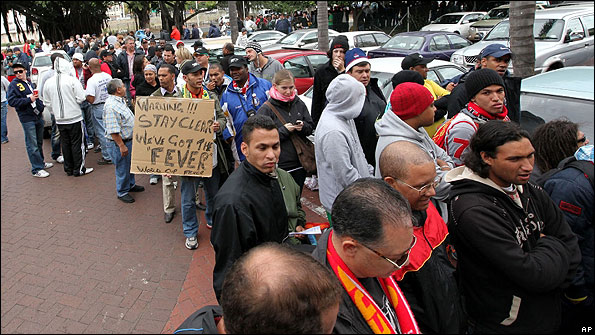 Ticket queue in Cape Town