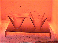 Item being fired in a kiln