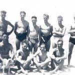 Swimmers by the lake -- I'm the one in the front row all the way on the right.
