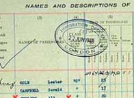 Detail from the Empire Windrush passenger list, highlighting Ali Curling