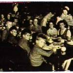 British evacuees, lunching at Hart House, Toronto University, August 1940. Brian Proctor is the fourth boy from the right; his sister Jean is the fourth girl from the right.