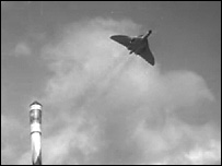 Vulcan bomber and rocket