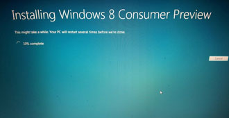 Pantalla de instalación de Windows