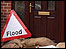 Flood sign and door