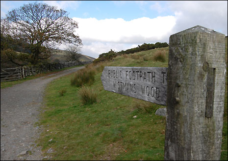 A signpost to Wistmans Wood