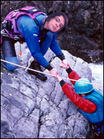 Sam saving Tim from the crevasse