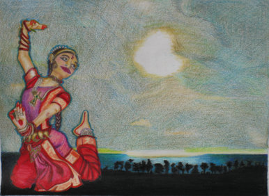 Bharatanatyam at sunset
