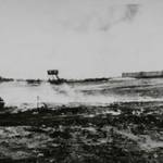 Belsen Concentration Camp - the smouldering site.