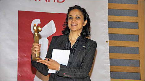 Leila Alikarami, came to London to collect the award