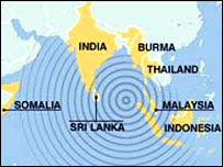 Map of all the areas affected