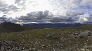 View from the top of Stob Diamh showing Ben Cruachan and Loch Etive.