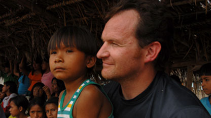 Steve with one of the Achuar children