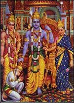 Laxmana, Rama, Sita & Lord Hanuman