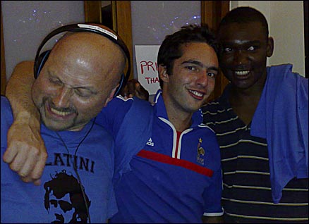 Clem meets two French fans, though he doesn't look too happy that one's trying to give him a hug