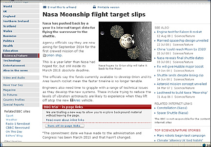 Image of BBC news website