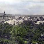 The town of Politschka, Czecho-Slovakia as seen from high ground. Situated a few miles from the prison camp.