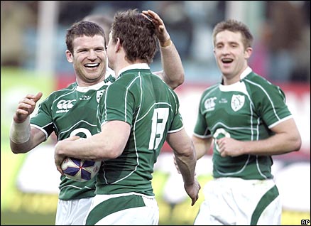 Gordon D'Arcy, Brian O'Driscoll, Luke Fitzgerald