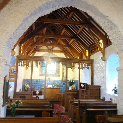 The beautiful Llanbadrig church with some unusual, Islamic tiling inside.