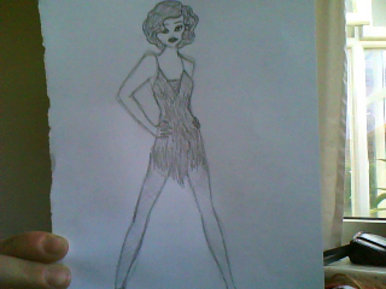 Drawing of Roxie Hart out of "Chicago"