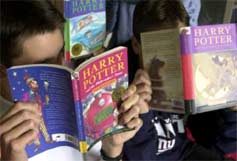Image: Children reading Harry Potter
