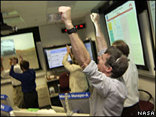 Celebration as the Spirit rover's landing is confirmed