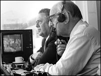 Trevor Bailey and Brian Johnston - the Test Match Commentary Team in action at Lords