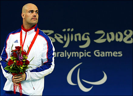 Dave Roberts takes the plaudits at another medal ceremony