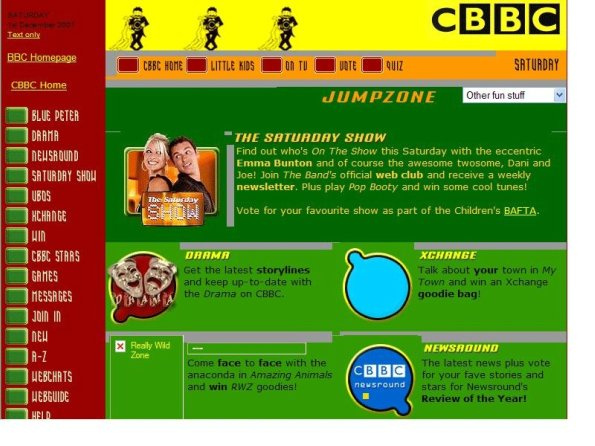 CBBC website 2001