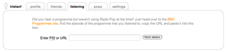Radio Pop manual listening