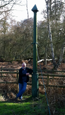 The RSPB's Andre Farrah standing beside the Holme Fen post at Holme Fen National Nature Reserve