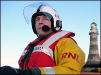 Martin Andrew at sea. Photo: RNLI
