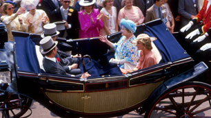 The Queen Mother and Diana, Princess of Wales at Royal Ascot, 1985