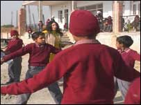 Atousa teaching a class in India