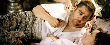 Johnny Vegas as Bottom and Sharon Small as Titania in A Midsummer Night's Dream